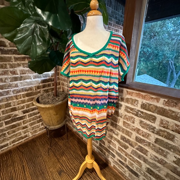 Multicolored‎ Knit Top/Coverup-Size Med - Picture 3 of 7